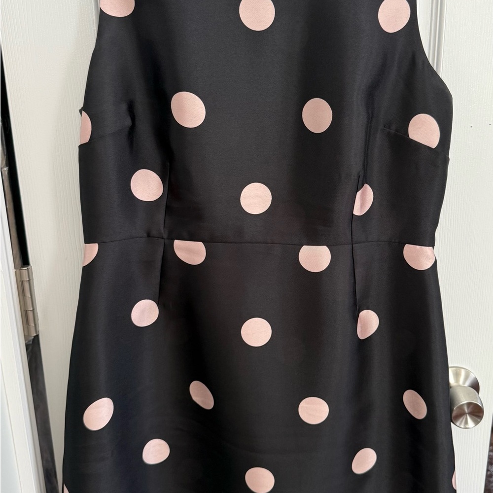 Black Midi Dress with Pink Polka Dots